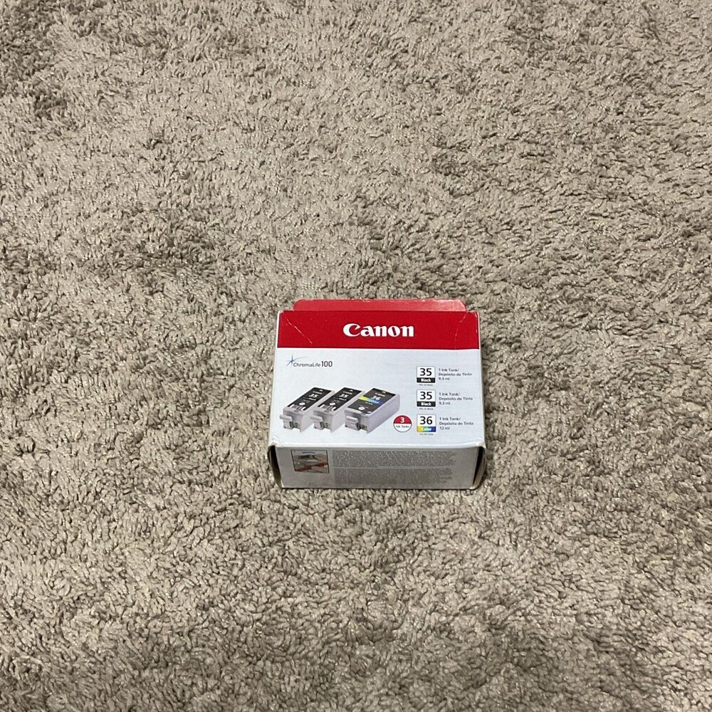 (I) Genuine Canon PGI-35 Black (2) & CLI-36 Color (1) Ink 3-Pack iP100-B1B
